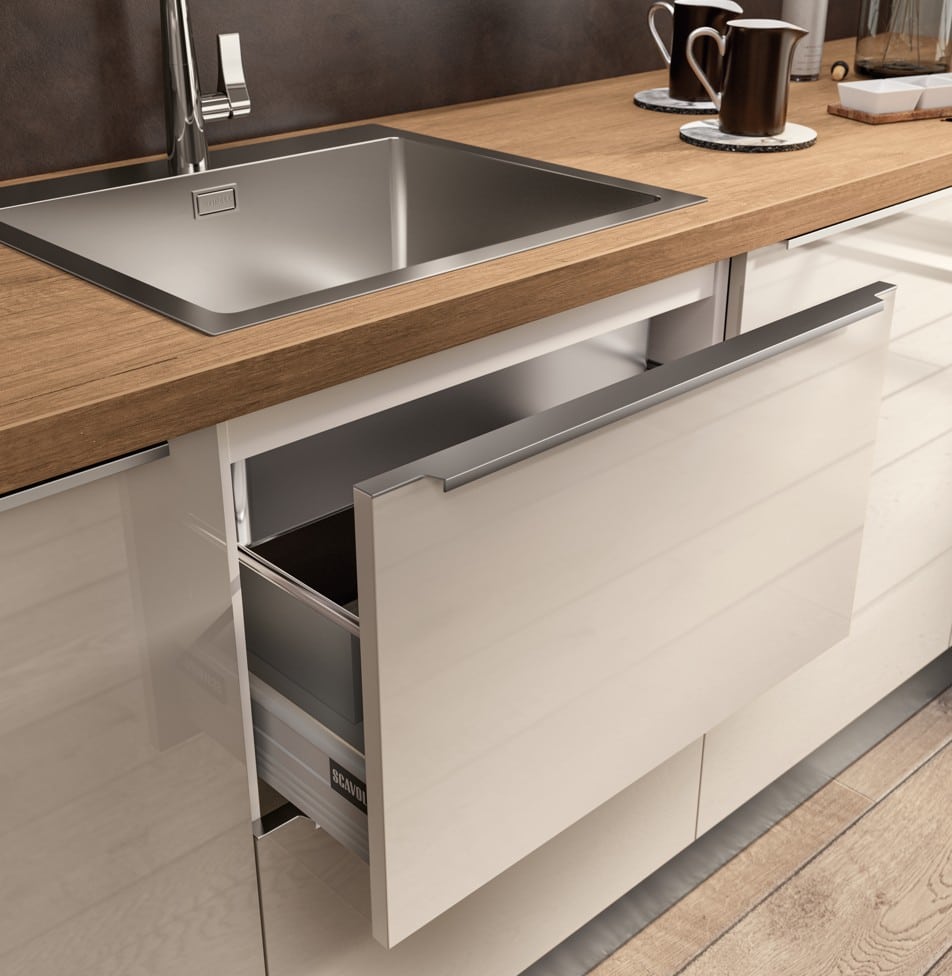 Moderni keittiö, tyylikäs laatikko