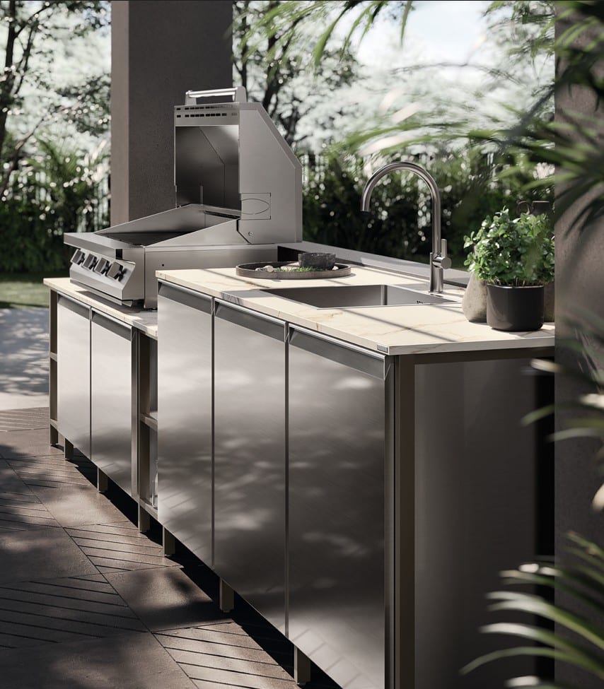 Tyylikäs ulkokäyttöinen keittiö