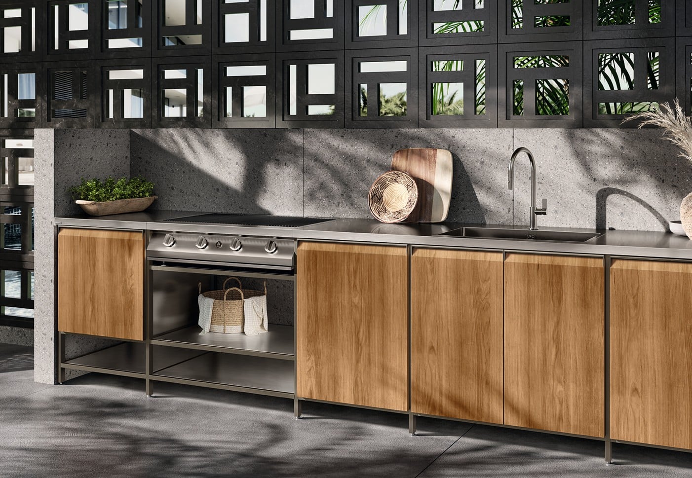 Moderni ulkokäyttöinen keittiö